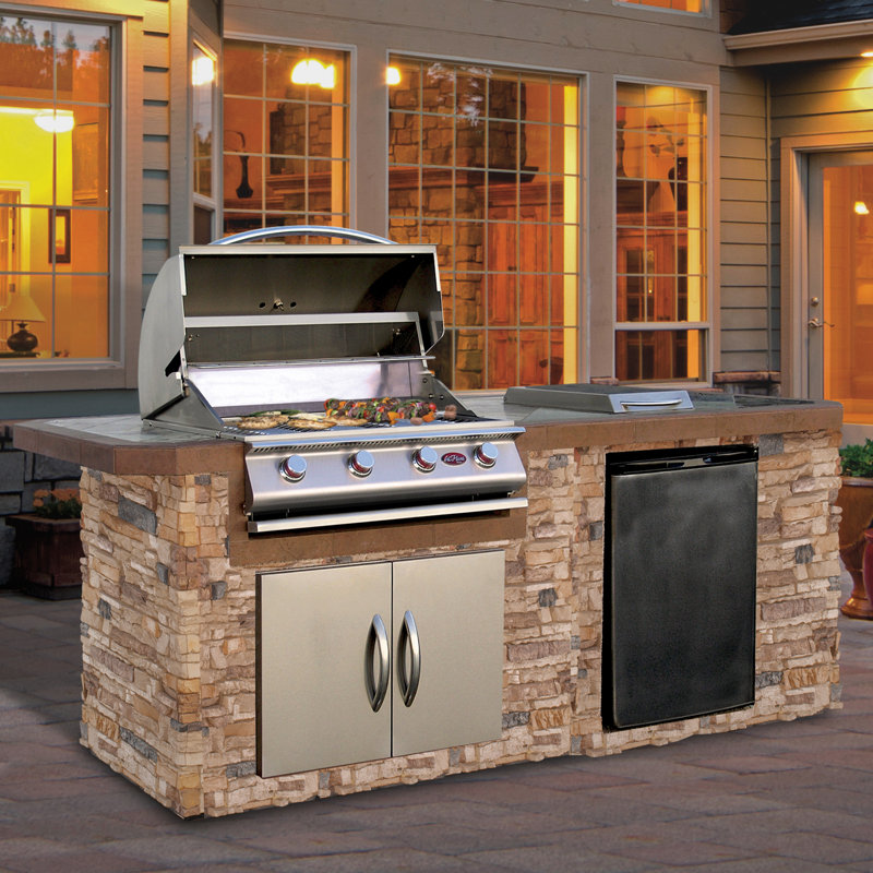 Cal Flame 4Burner BuiltIn Propane Gas Grill with & Reviews Wayfair
